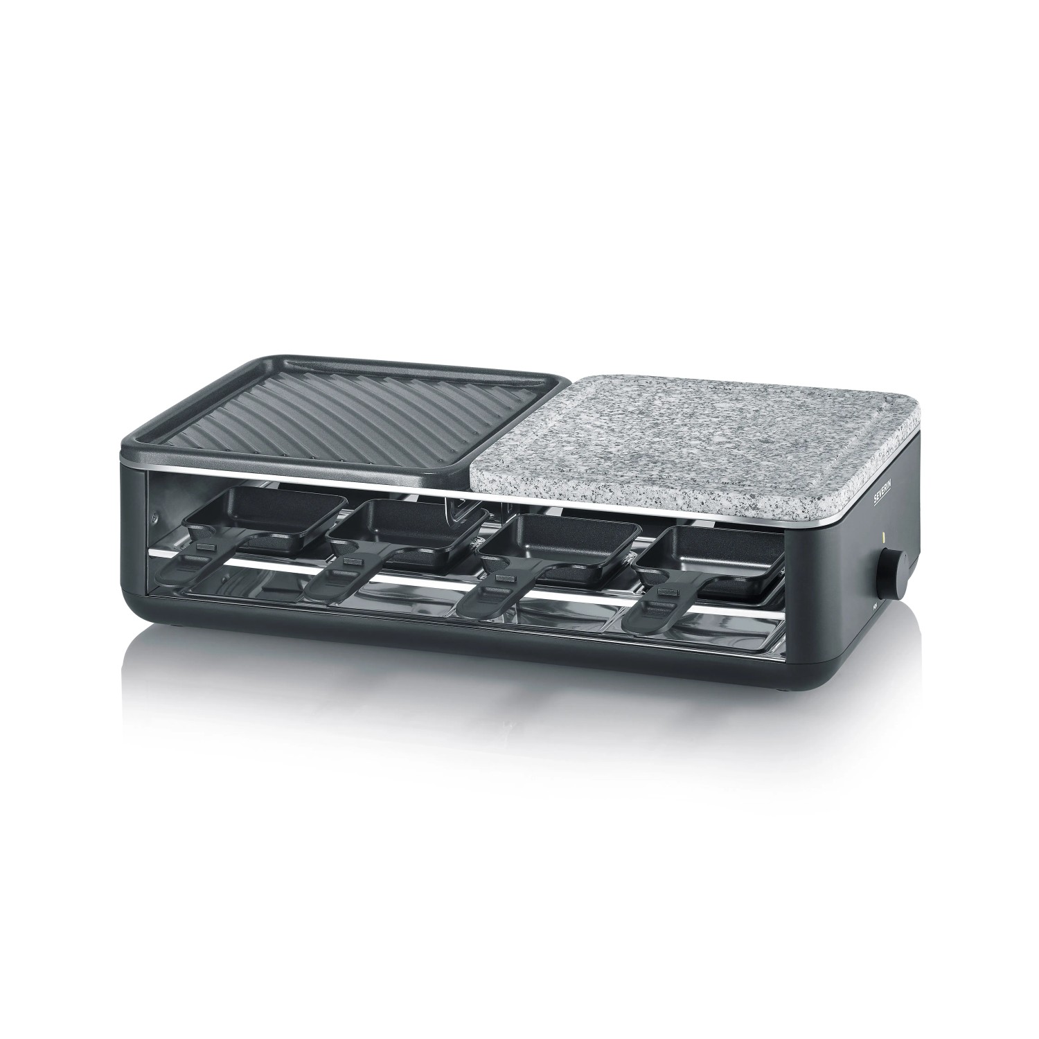 Severin Raclette-Grill RG 2366 Black Line Lite Naturstein & Grillfläche 1.300 W