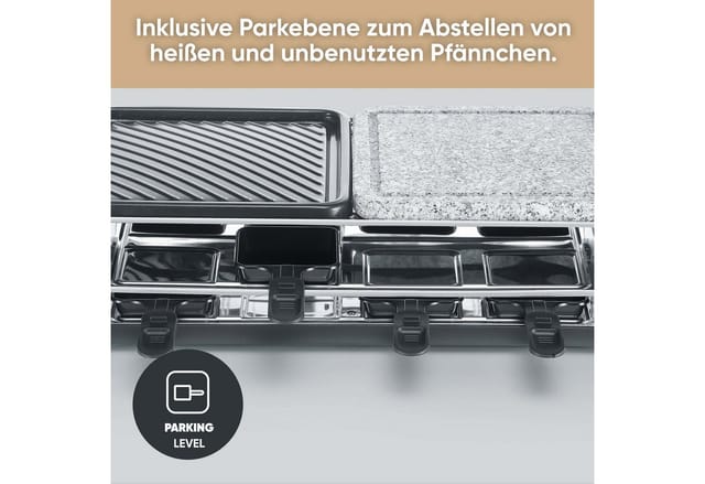 Severin Raclette-Grill RG 2366 Black Line Lite Naturstein & Grillfläche 1.300 W