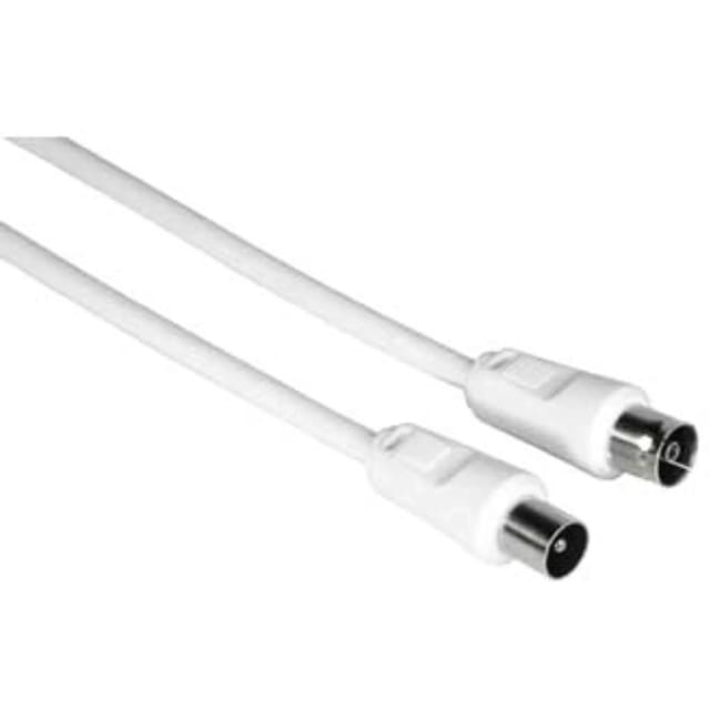Hama Antennen-Kabel Koax-Stecker/Koax-Kupplung 1,5 m 75 dB Weiß