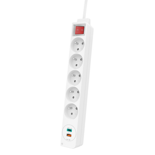 Hama Steckdosenleiste 5-fach USB-C/A 18W PD/FC Schalter Flachst. 1,4 m W Bild 3
