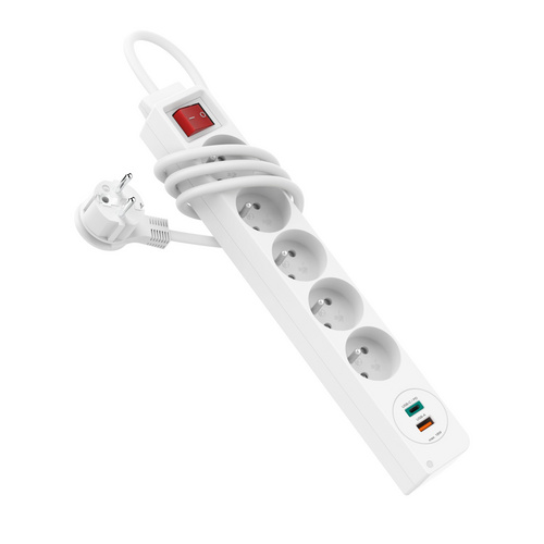 Hama Steckdosenleiste 5-fach USB-C/A 18W PD/FC Schalter Flachst. 1,4 m W Bild 5