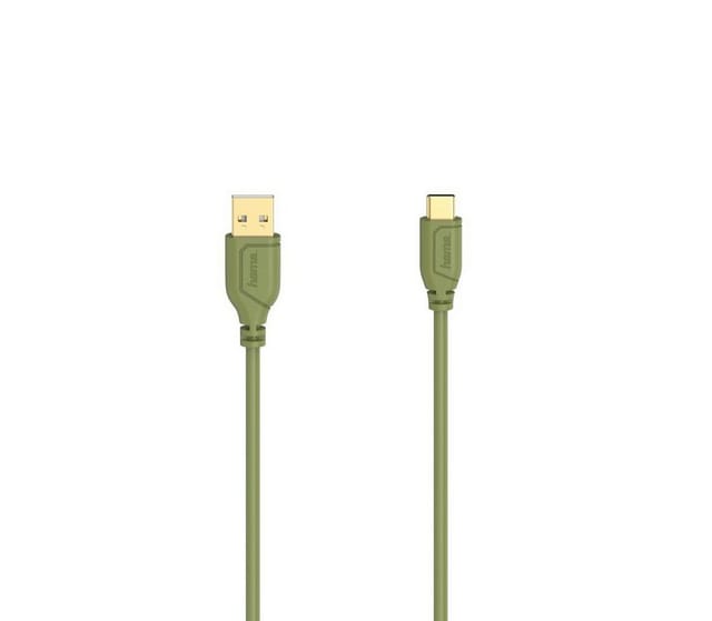 Hama USB-C-Kabel Flexi-Slim USB 2.0 480 Mbit/s Turtle Green 75 cm