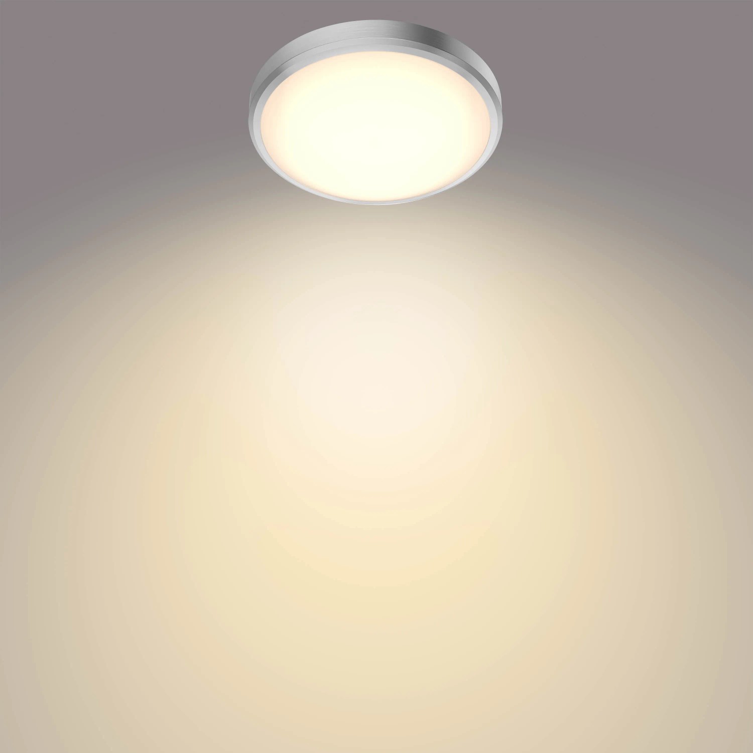 Philips LED-Deckenleuchte Balance 2700 K 1600,m Nickel IP44