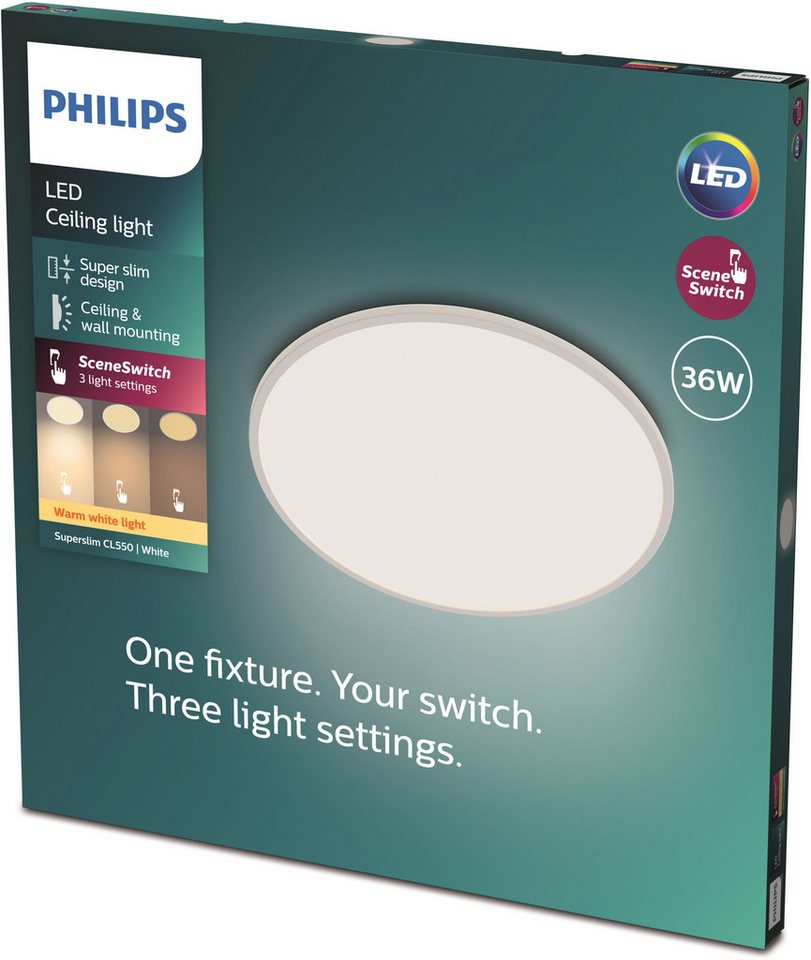 Philips LED-Panel Superslim SceneSwitch CL550 36 W 3600,m 2700 K Weiß Bild 4