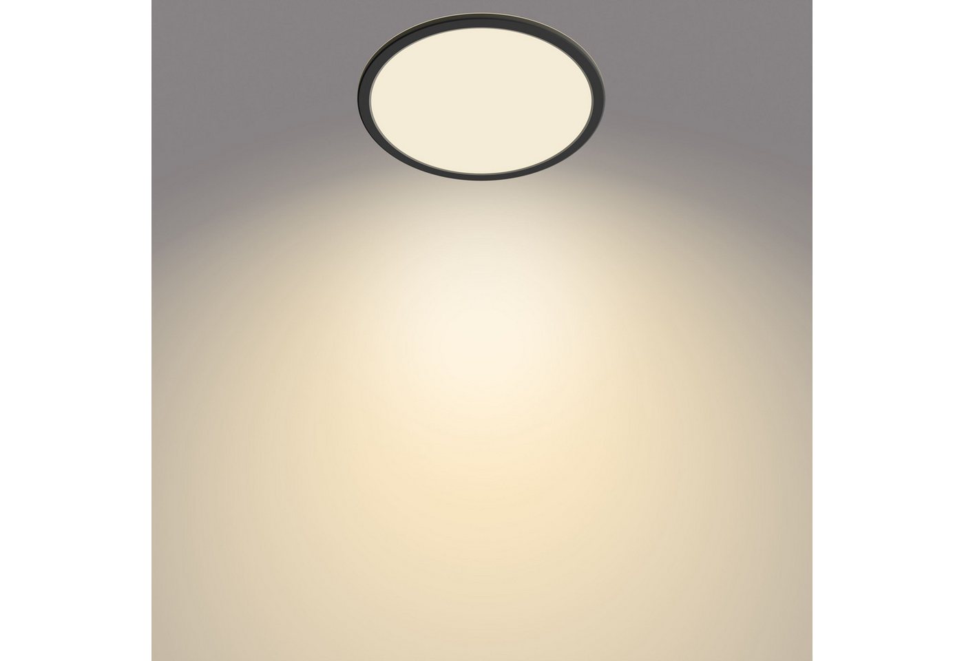 Philips LED-Deckenleuchte Superslim SceneSwitch 15 W IP44 1300,m 2700 K Schwarz Bild 2