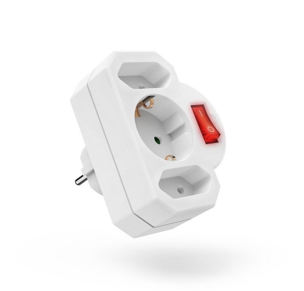 Hama Steckdosenadapter 3-fach mit Schalter Weiß
