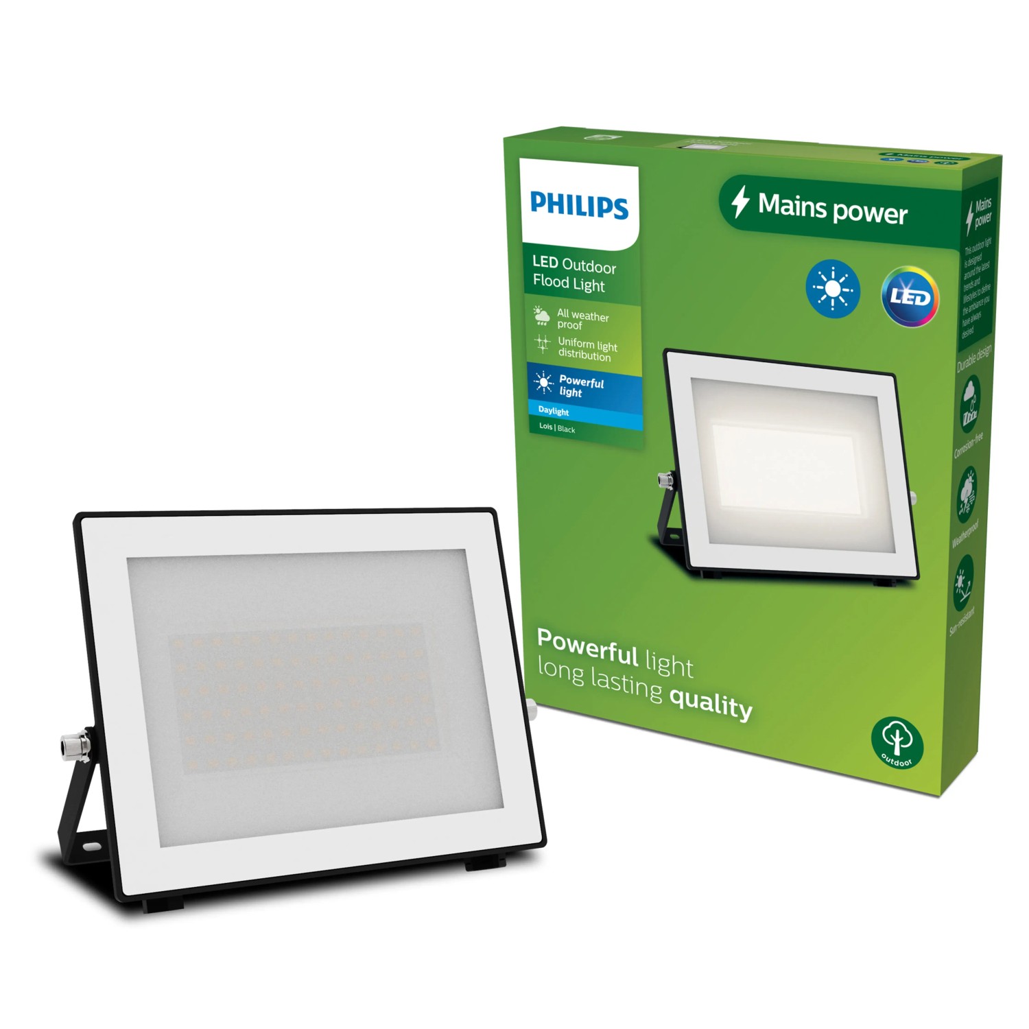 Philips Outdoor Flutlicht Lois 5.000 K 4.750,m Schwarz
