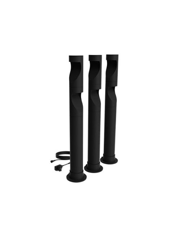 Philips Sockelleuchte Desi Niedervolt Schwarz 3er Set
