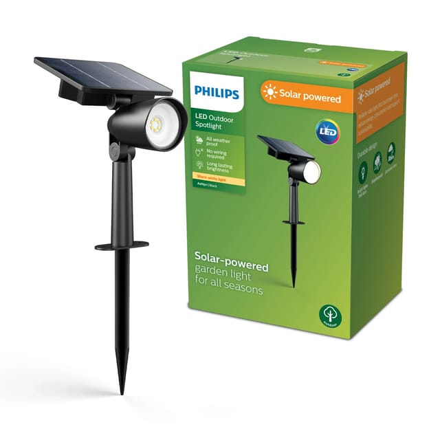 Philips Wand Sockelspiess Ashlyn Solar 1.4 W Sensor 2.700 K Schwarz