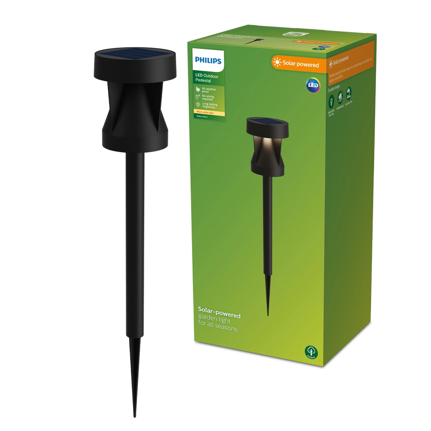 Philips Sockelspiess Avery Solar Sensor Schwarz