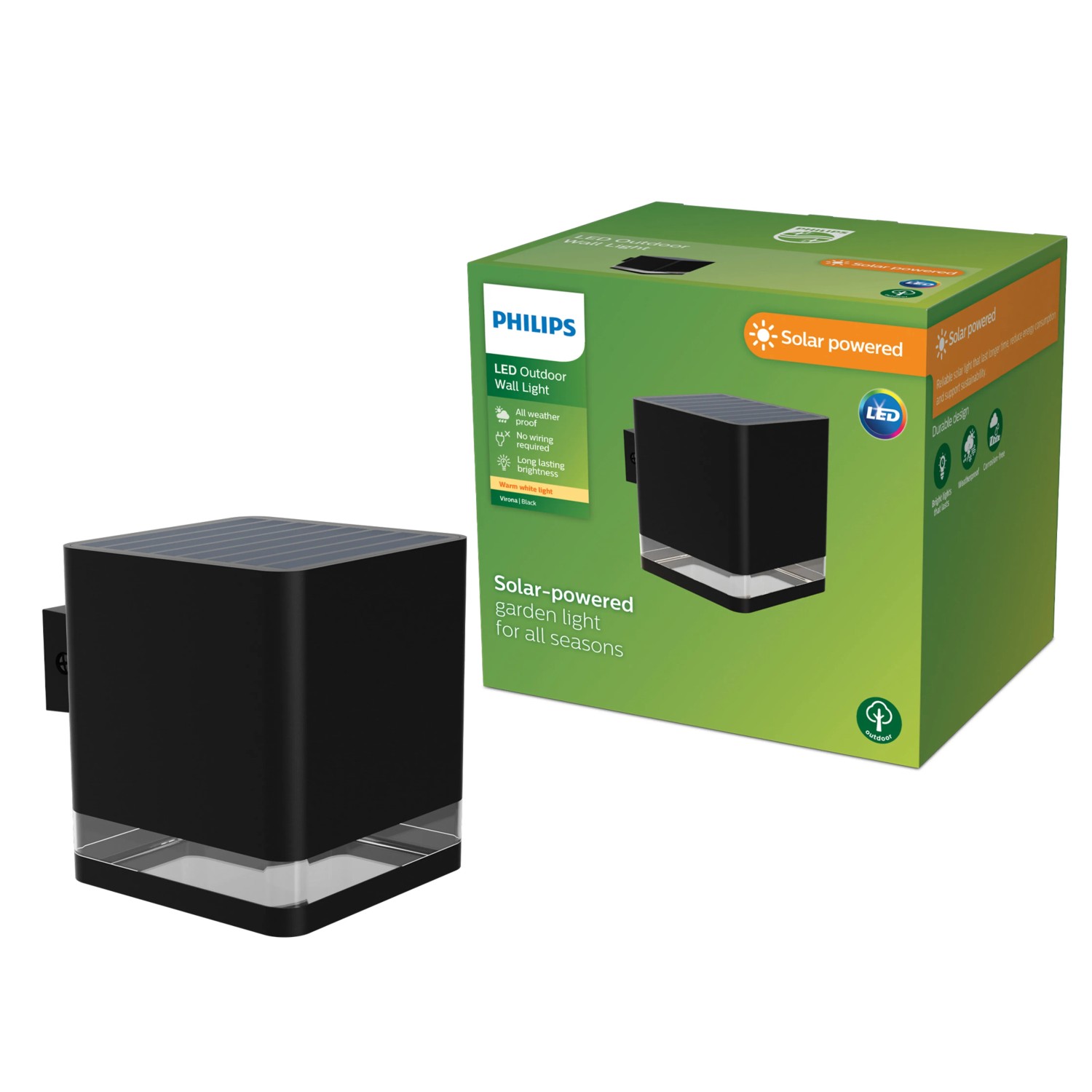 Philips Wandleuchte Virona Solar Sensor Schwarz