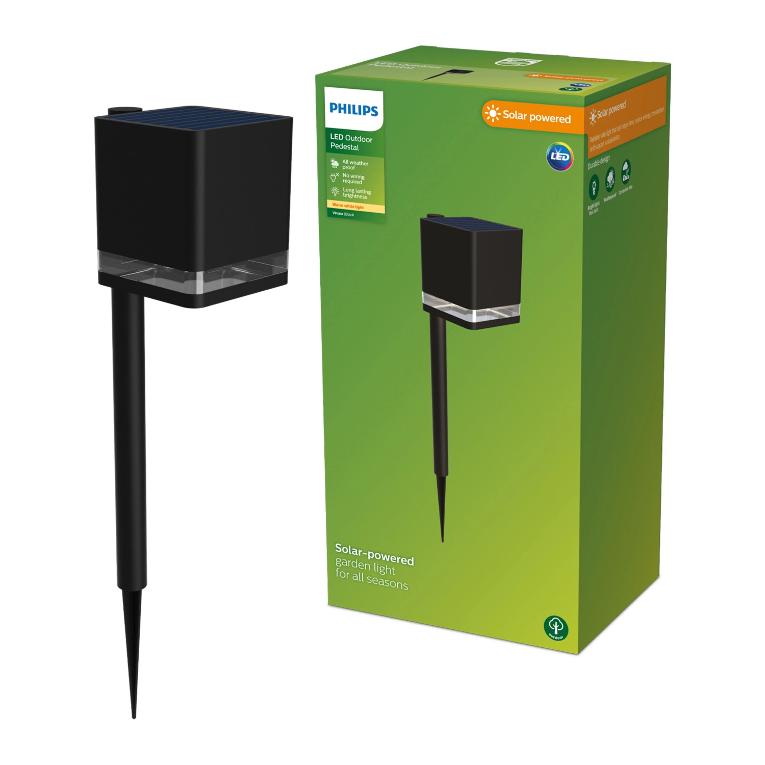 Philips Sockelspiess Virona Solar Sensor Schwarz