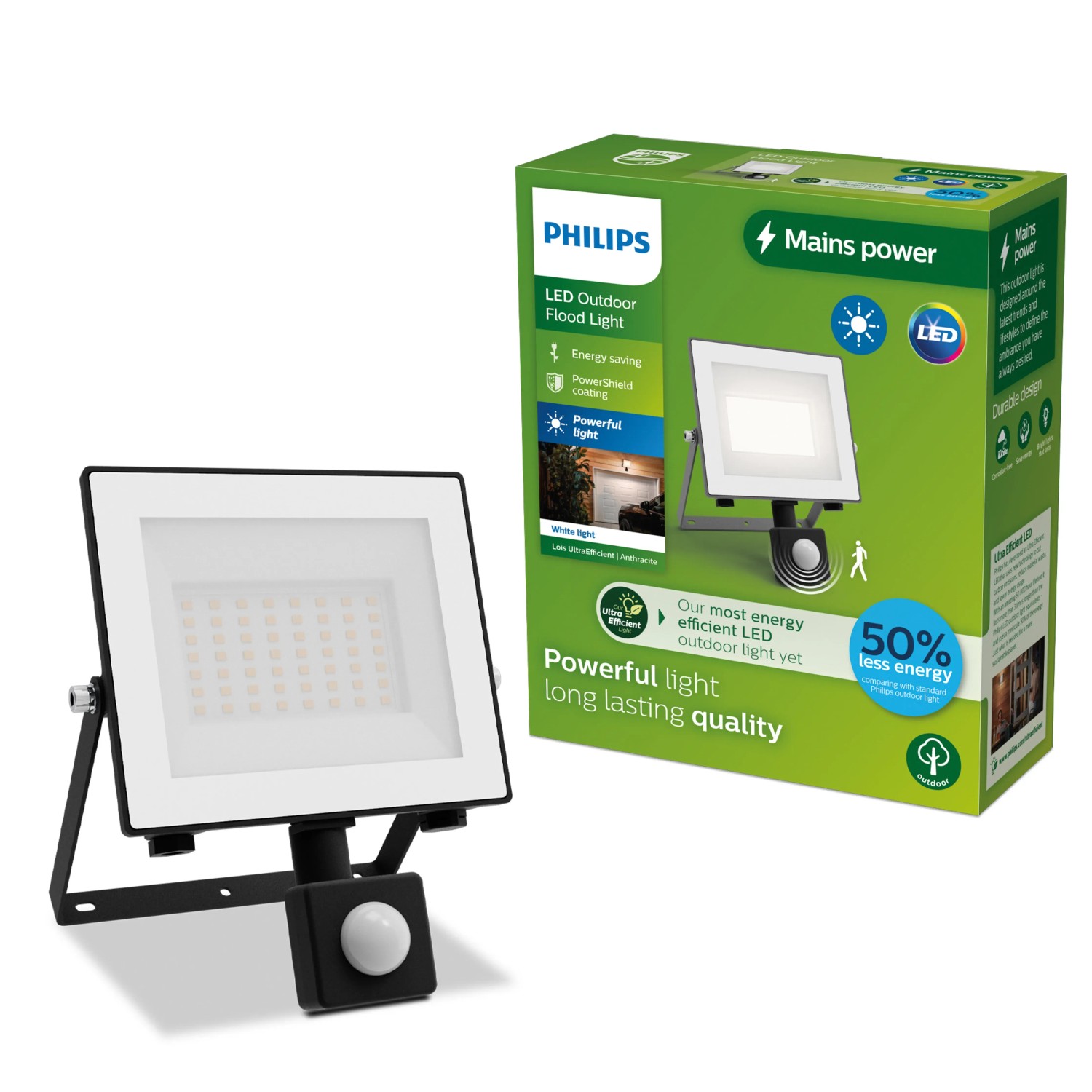 Philips Flutlicht Lois UltraEffizient 3.000 K 2.600,m Sensor Anthrazit