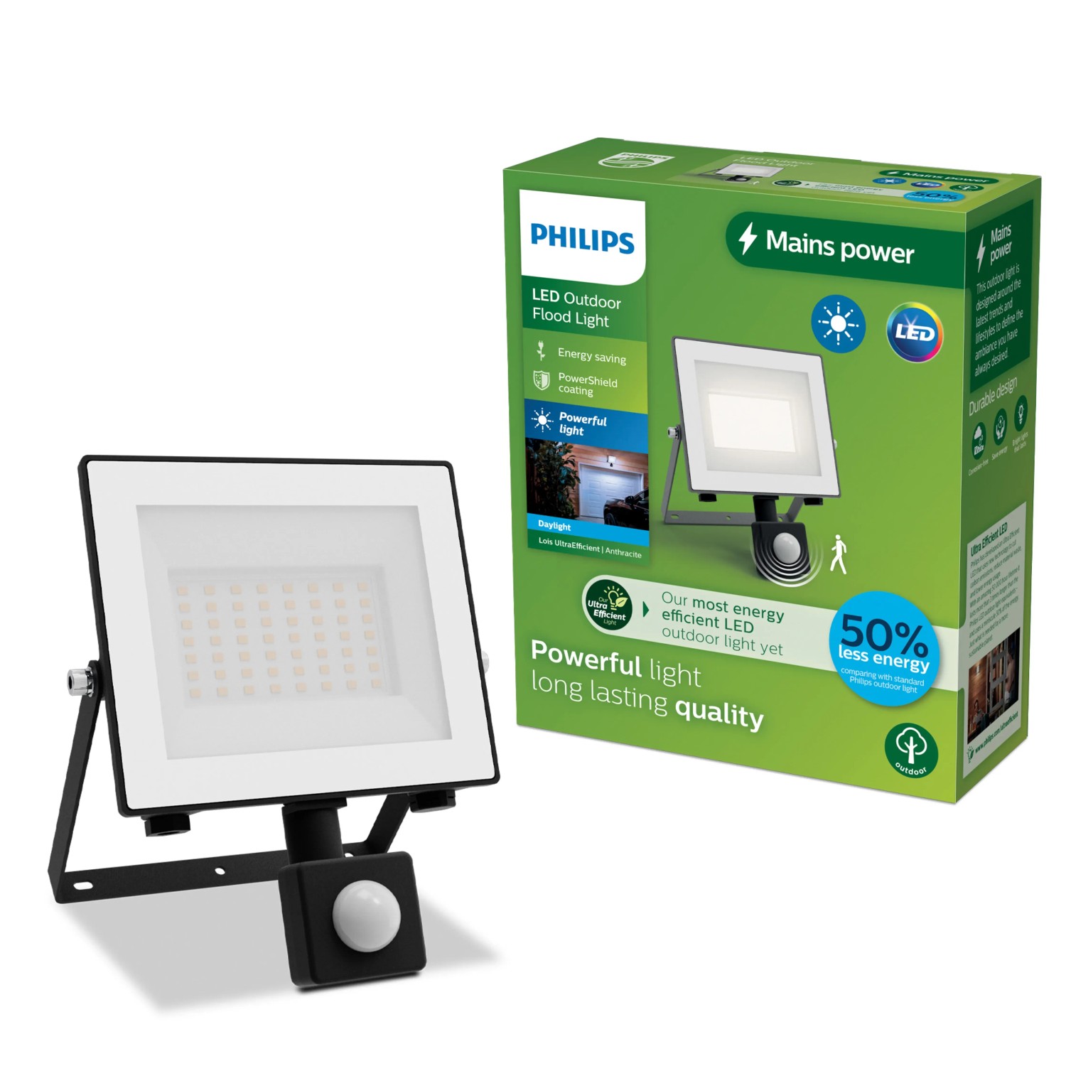 Philips Flutlicht Lois UltraEffizient 5.000 K 2.650,m Sensor Anthrazit