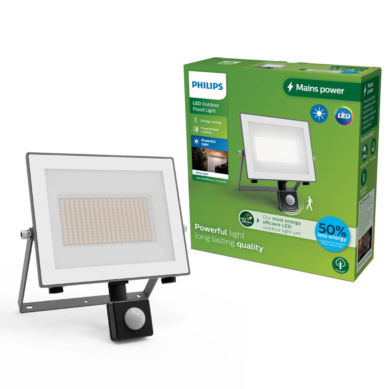 Philips Flutlicht Lois UltraEffizient 3.000 K 4.450,m Sensor Anthrazit