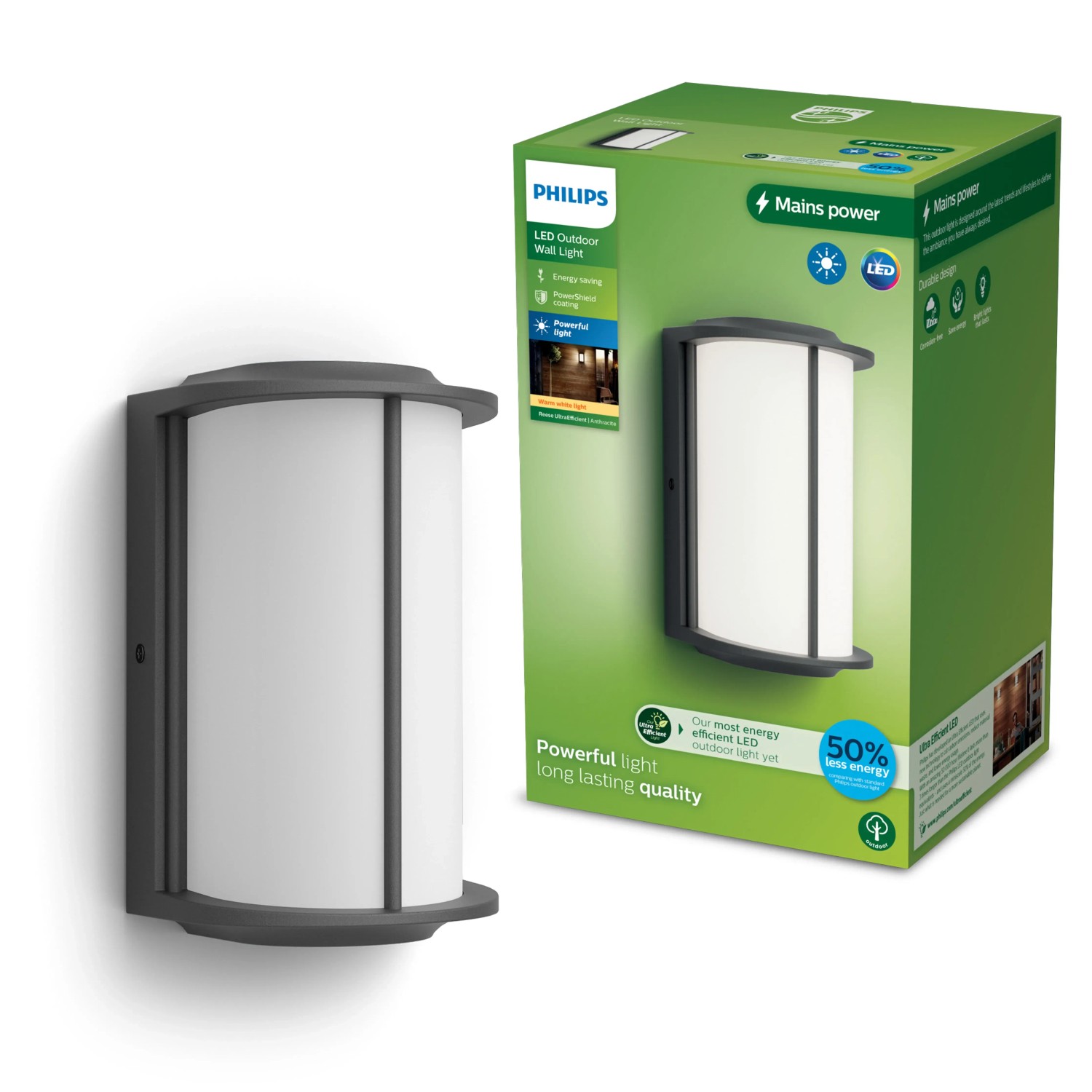 Philips Wandleuchte Reese UltraEffizient Anthrazit