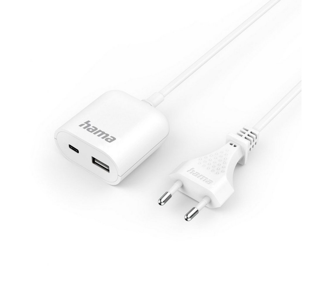 USB-Netzteil mit 1,9 m,angem Kabel 3,5A 1x USB-A 1x USB-C Weiß Bild 3
