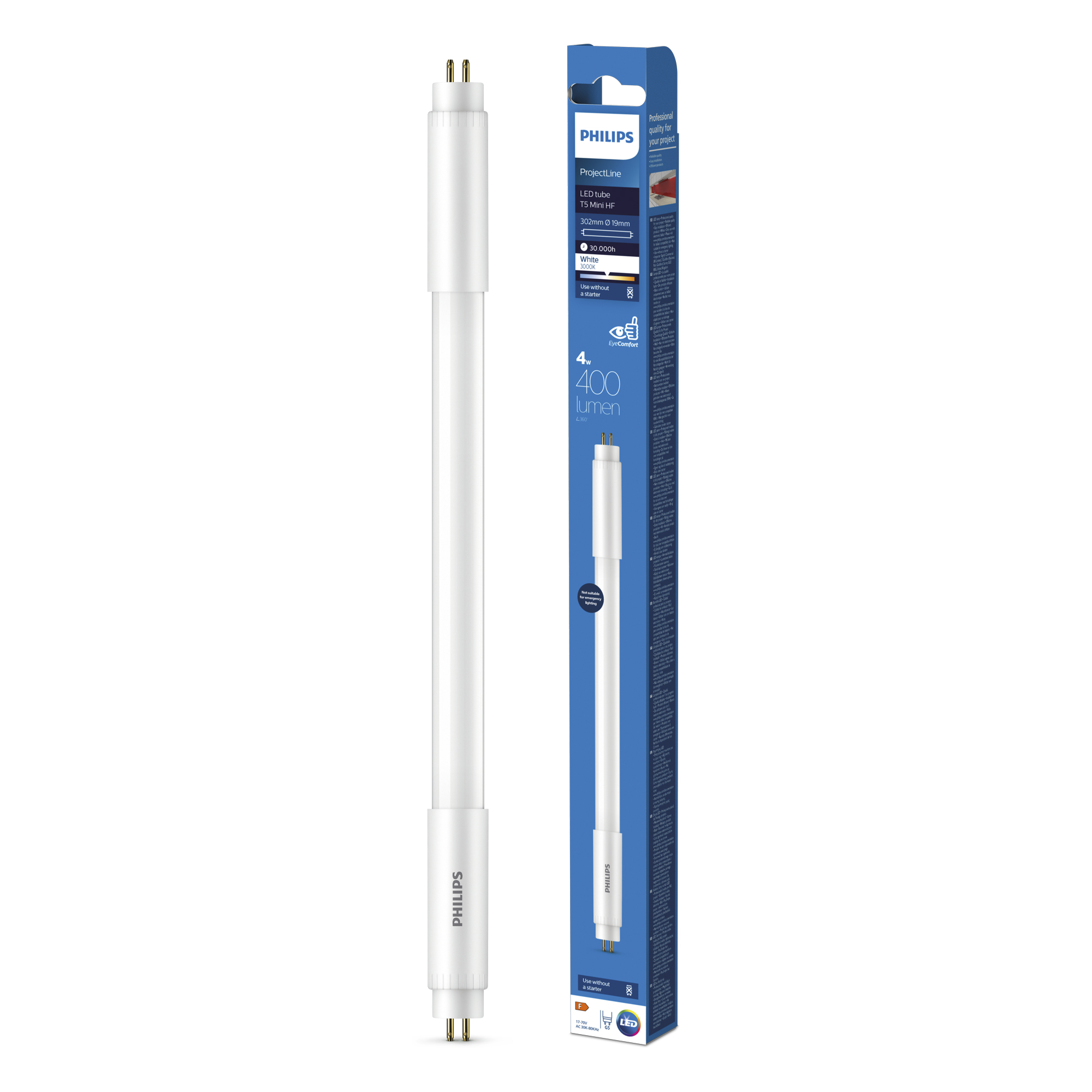 Philips LED-Röhre T5 G5 Weiß 8 W 420,m 30,2 cm x Ø 1,9 cm Bild 2