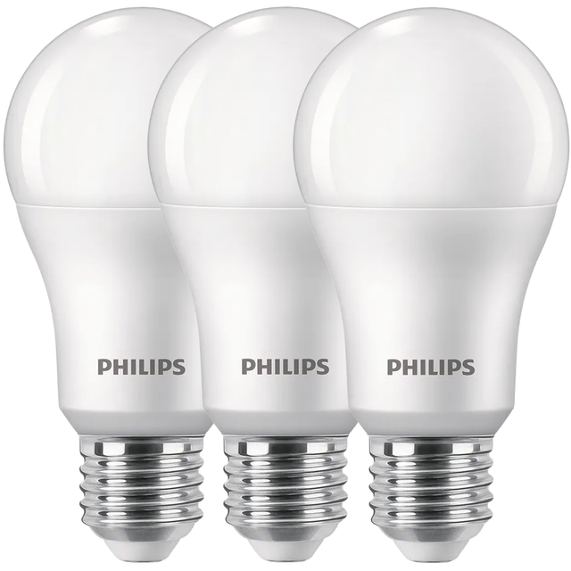 Philips LED-Leuchtmittel E27 Glühlampenform 13 W 3er Set 12 x 6 cm (H x Ø)