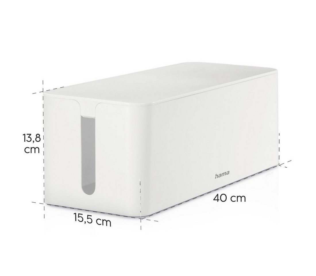 Hama Kabelbox Maxi für Steckdosenleiste 40 cm x 15,6 cm x 13,5 cm Weiß