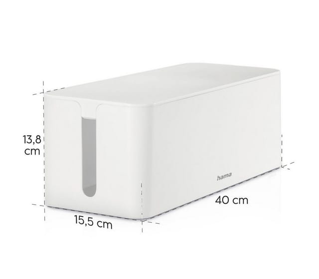Hama Kabelbox Maxi für Steckdosenleiste 40 cm x 15,6 cm x 13,5 cm Weiß