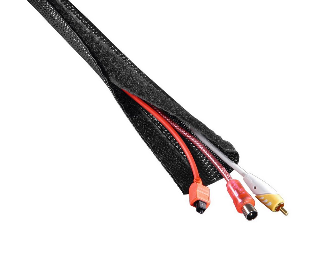 Hama Flexibler Gewebe-Kabelschlauch Universal 20 mm - 40 mm 1,8 m Schwarz Bild 5