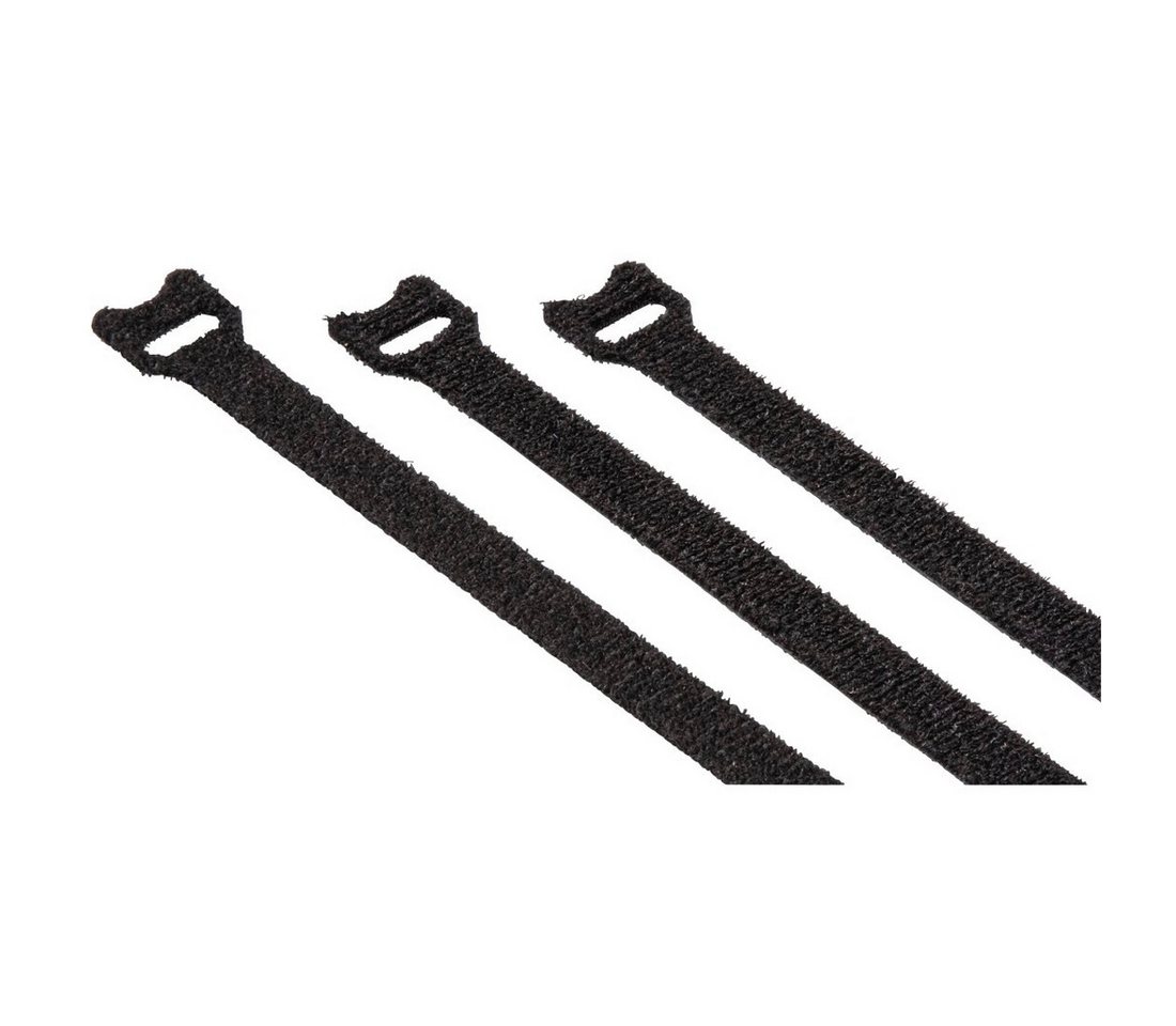 Hama Klett-Kabelbinder Wiederverwendbar 12 mm x 200 mm Schwarz 20 Stück Bild 2