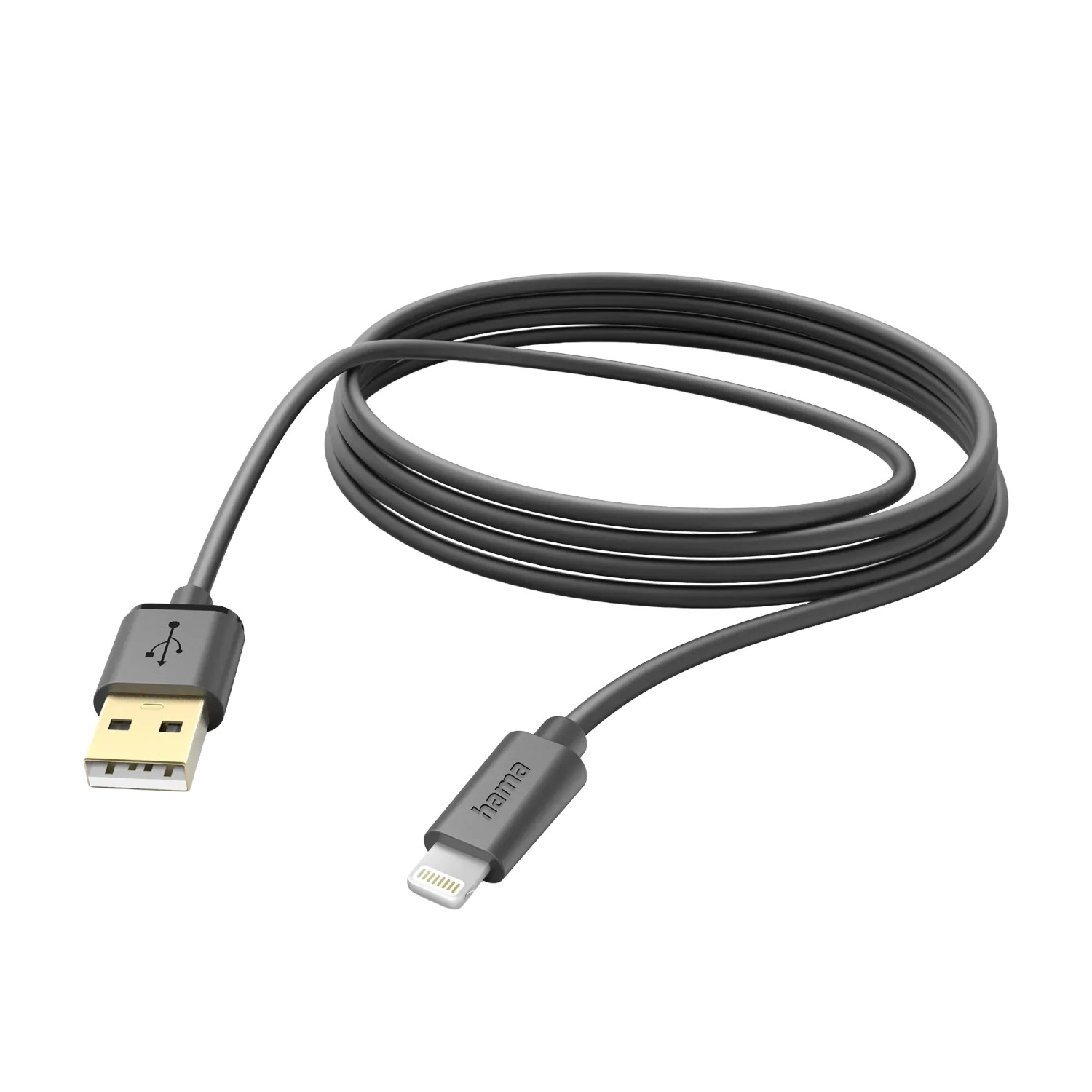 Hama Ladekabel USB-A Lightning 3 m Schwarz