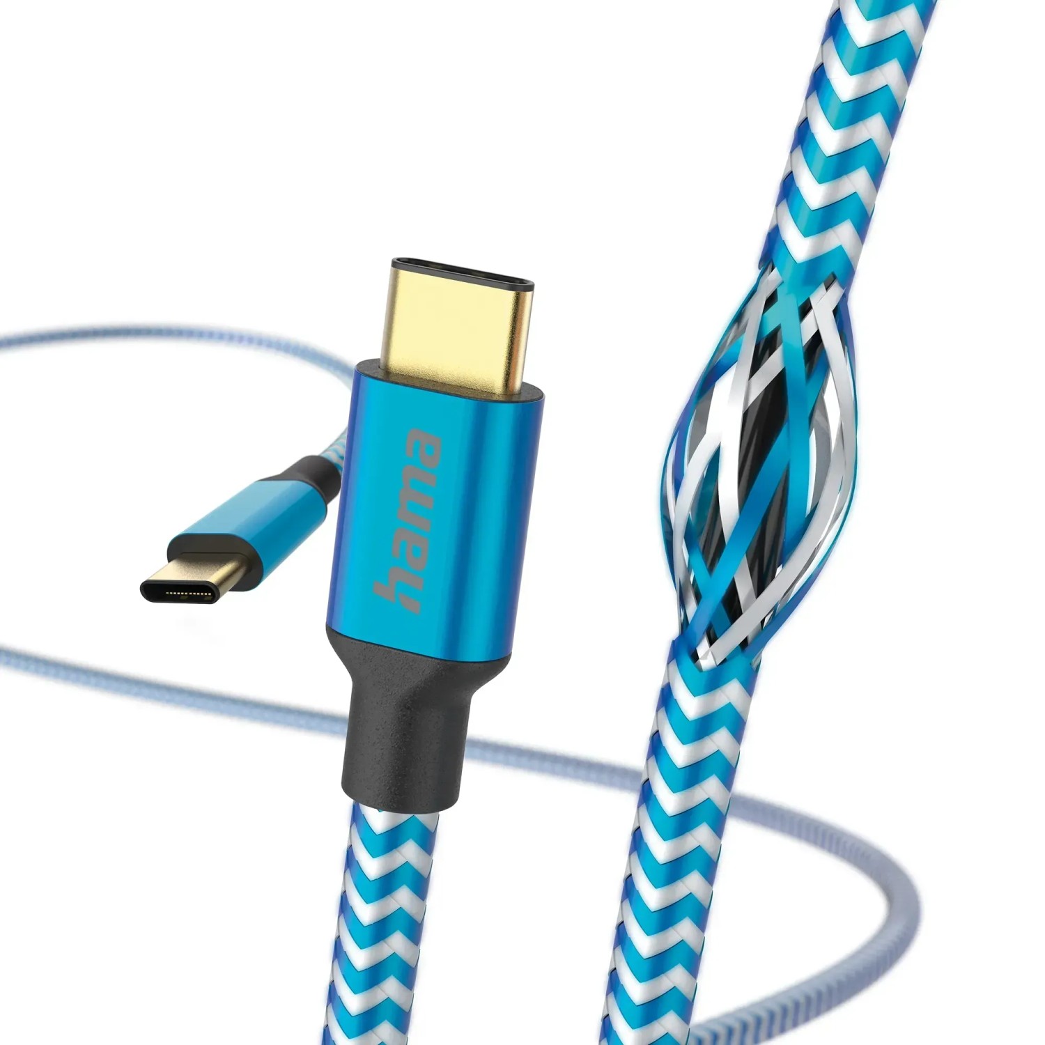 Hama Ladekabel Reflective USB-C 1,5 m Nylon Blau