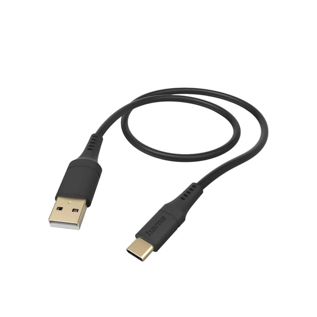 Hama Ladekabel Flexible USB-A USB-C Silikon 1,5 m Schwarz