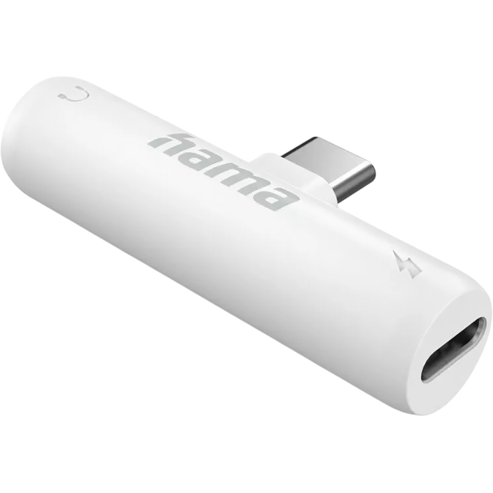 Hama Audio-Adapter inkl. Ladefunktion USB-C PD 3,5 mm Klinke Weiß