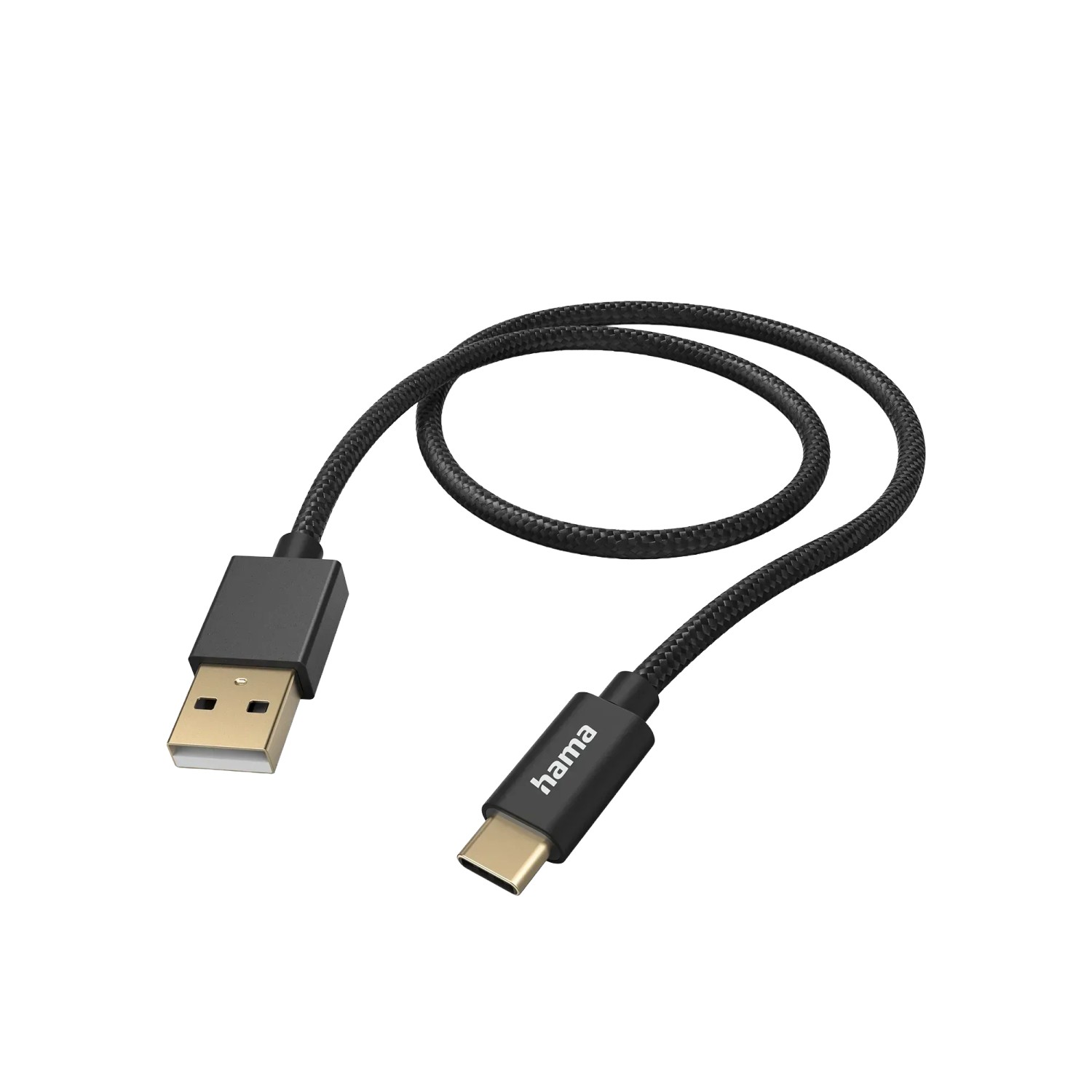 Hama Ladekabel Fabric USB-A USB-C Nylon 1,5 m Schwarz