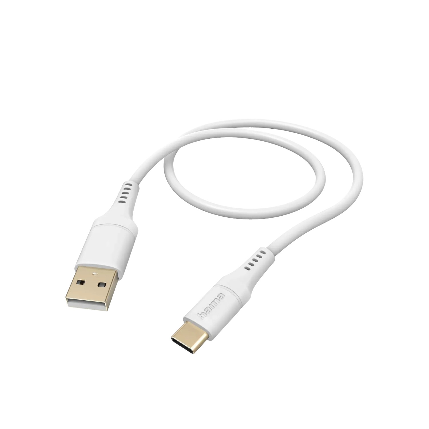 Hama Ladekabel Flexible USB-A USB-C Silikon 1,5 m Weiß