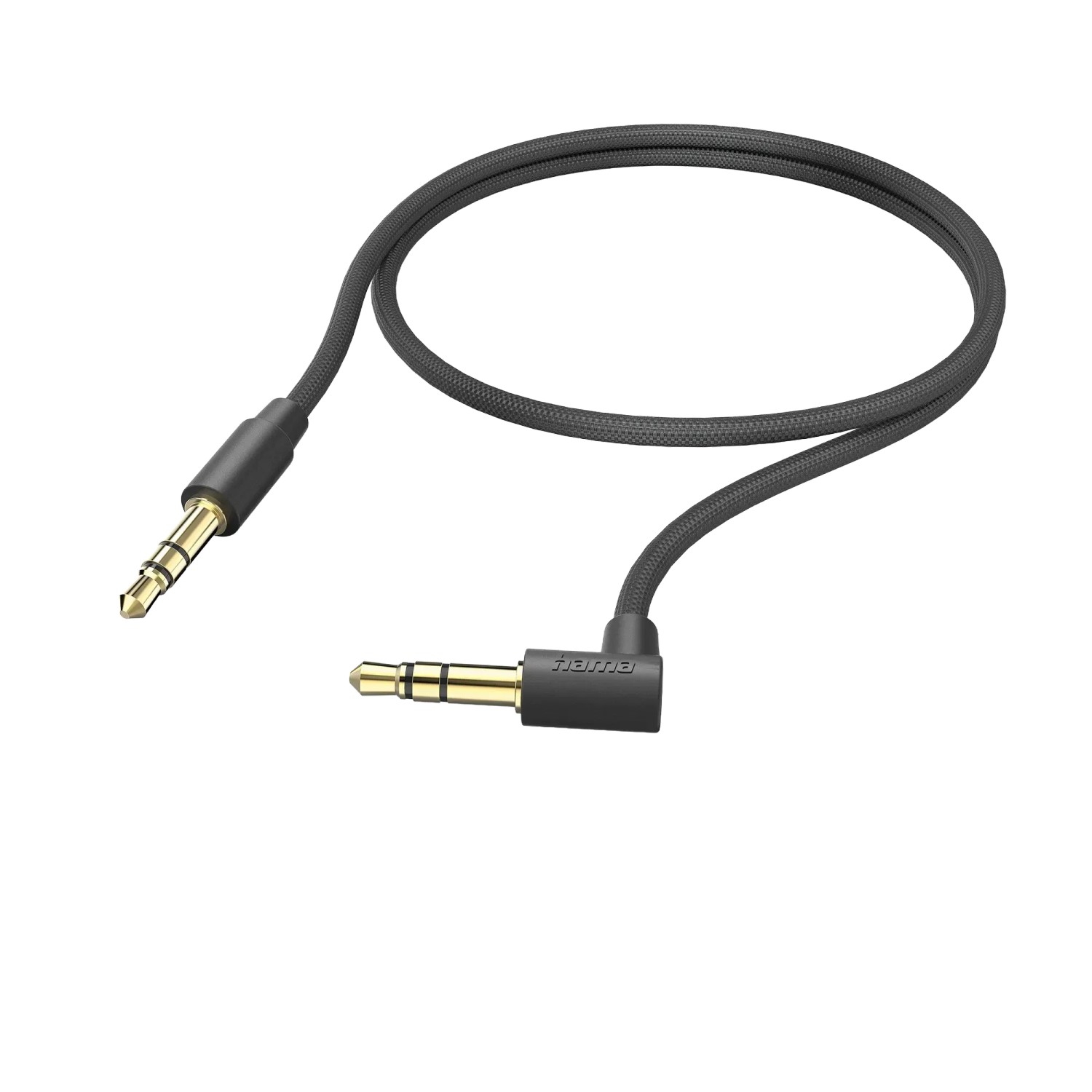 Hama Aux-Kabel 90° Winkelstecker 3,5 mm Klinke 0,5 m Schwarz