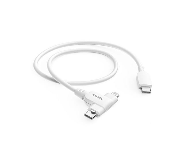 Hama Ladekabel 2in1 USB-C Lightning MFI 1,5 m Weiß