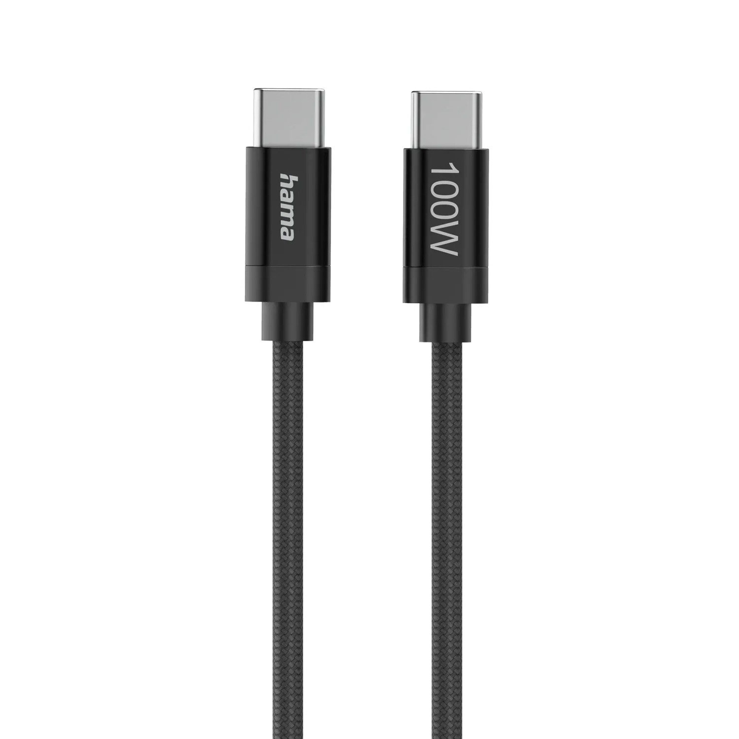 Hama Ladekabel Fabric Nylon USB-C 100 W 1,5 m Schwarz