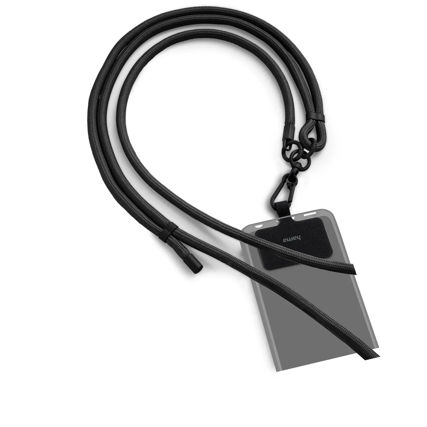 Hama Handyband zum Umhängen Universal Verstellbar Karabiner 2 m Schwarz
