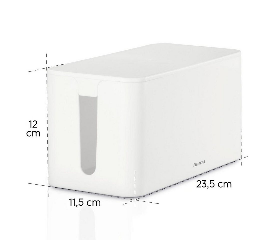 Hama Kabelbox Mini für Steckdosenleiste 23,5 cm x 11,5 cm x 12 cm Weiß Bild 5