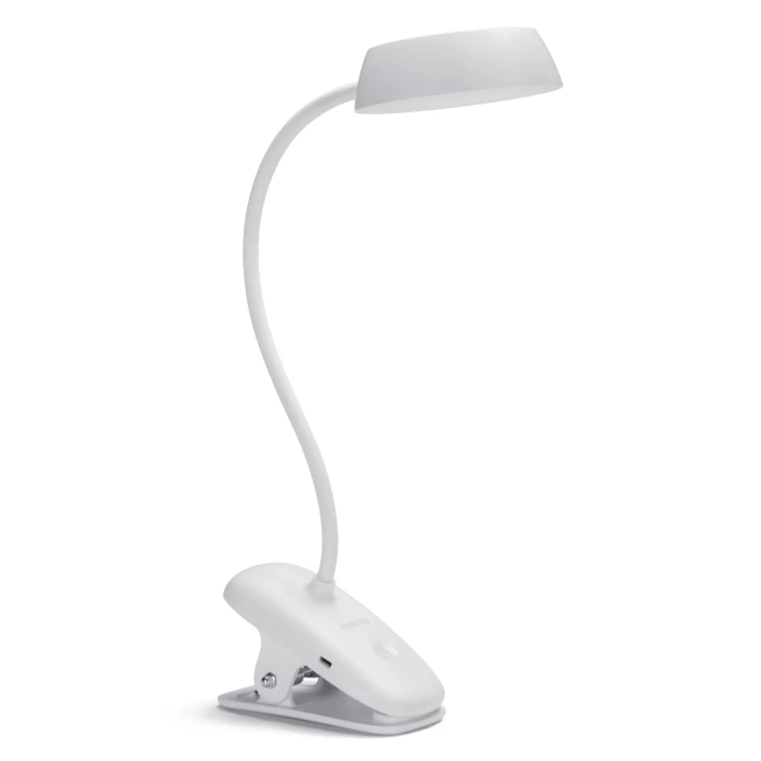 Philips Schreibtischleuchte Donutclip 3 W 4000 K 175,m mit Akkubetrieb Weiß