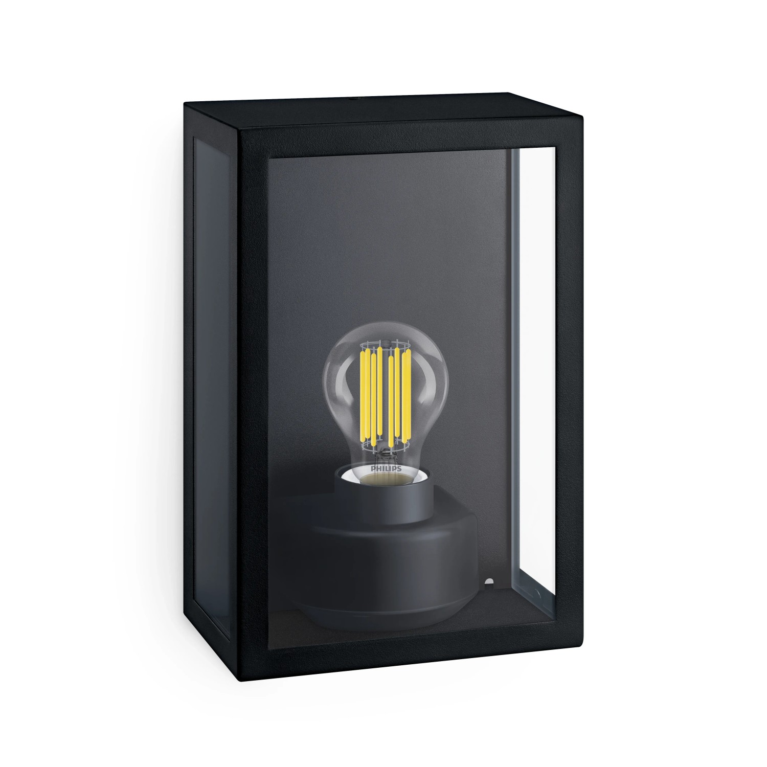 Philips Outdoor-Wandleuchte Alzor Eckig Max. 25 W exkl. LM Schwarz