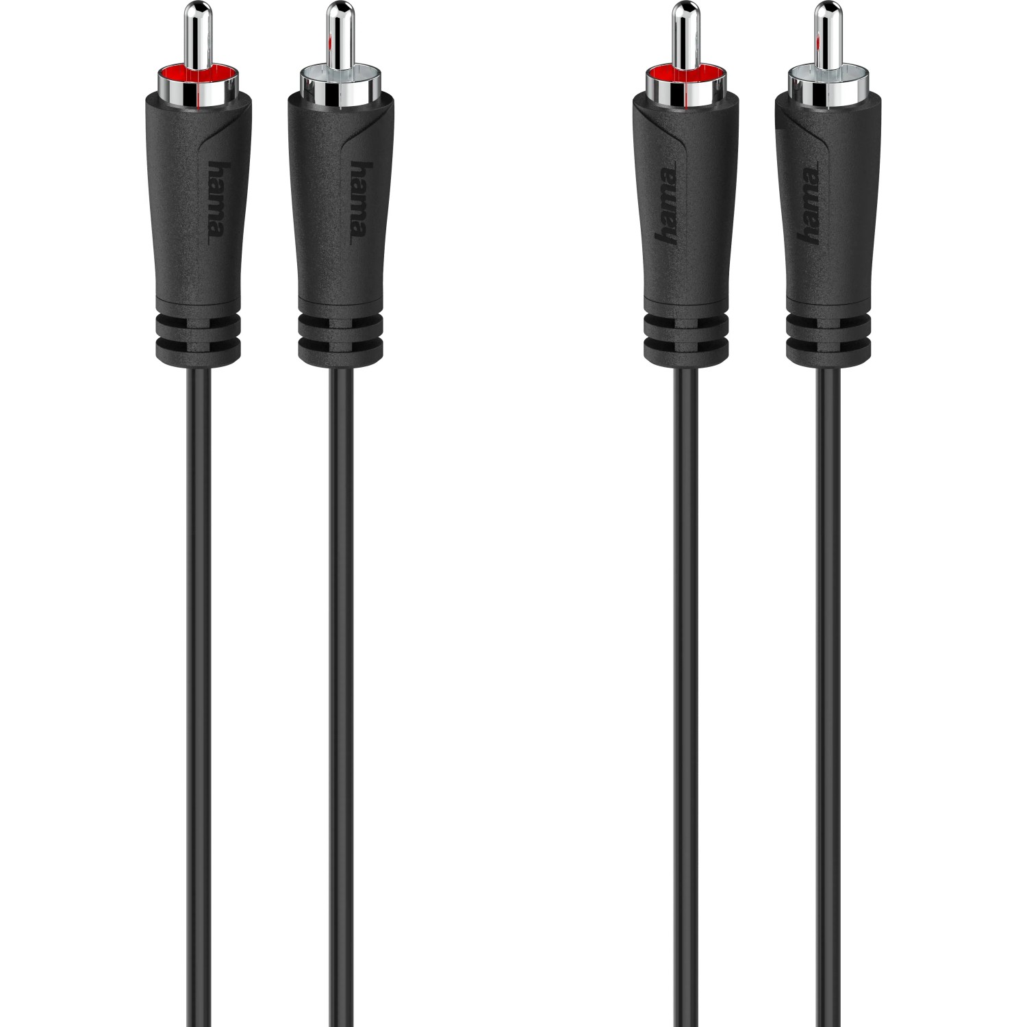 Hama Audio-Kabel 2 Cinch-Stecker/2 Cinch-Stecker Schwarz 1,5 m