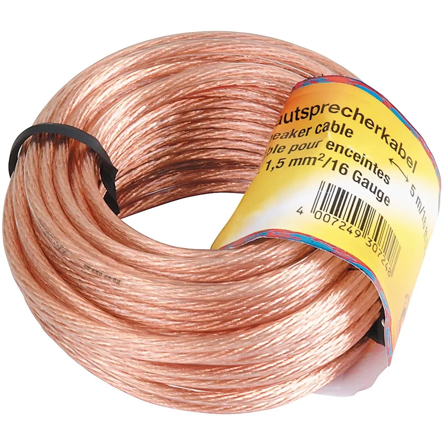 Hama Lautsprecherkabel 2 x 1,5 mm² Transparent 10 m