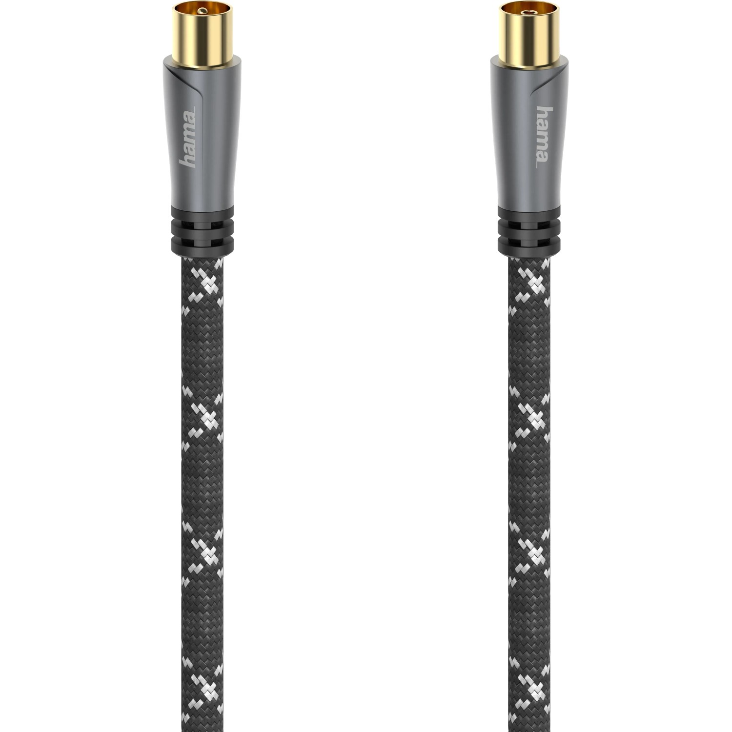 Hama Antennen-Kabel Koax-Stecker/Koax-Kupplung 120 dB Metall Schwarz 1,5 m