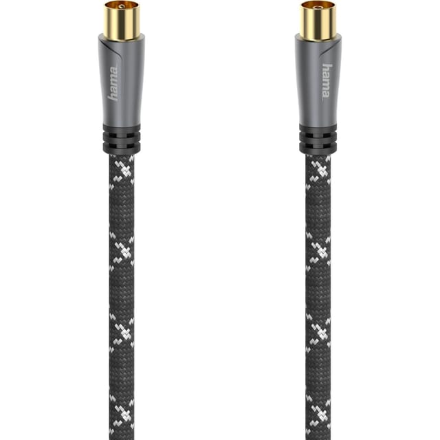 Hama Antennen-Kabel Koax-Stecker/Koax-Kupplung 120 dB Metall Schwarz 1,5 m