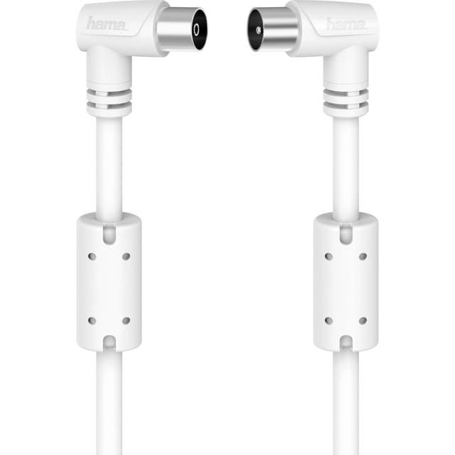Hama Antennen-Kabel Koax-Stecker/Koax-Kupplung 90° 90 dB Weiß 1,5 m