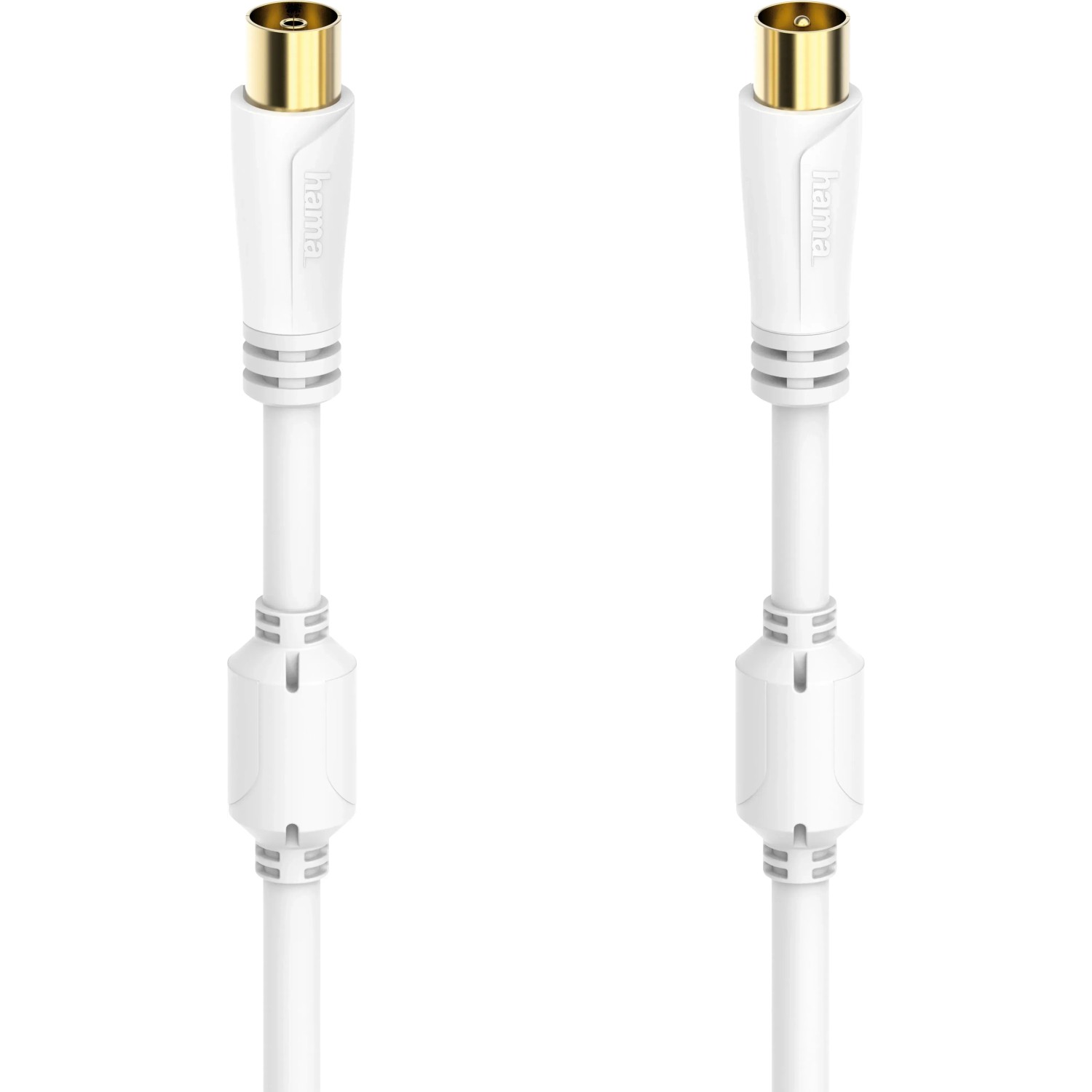Hama Antennen-Kabel Koax-Stecker/Koax-Kupplung 100 dB Weiß 5 m