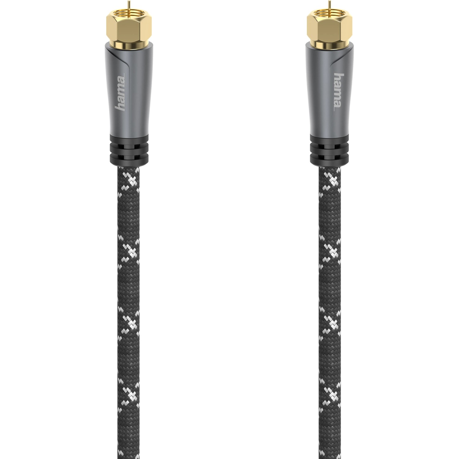 Hama Antennen-Kabel SAT-Anschlussk F-Stecker/F-Stecker 120 dB Grau-Schwarz 1,5 m