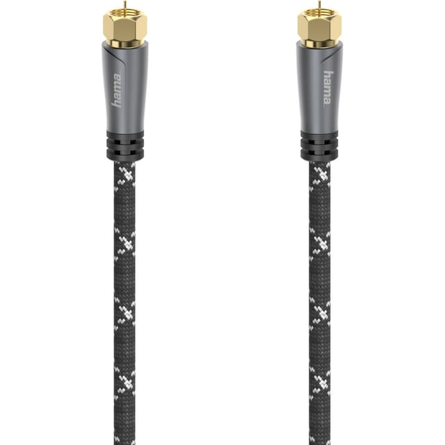 Hama Antennen-Kabel SAT-Anschlussk F-Stecker/F-Stecker 120 dB Grau-Schwarz 1,5 m