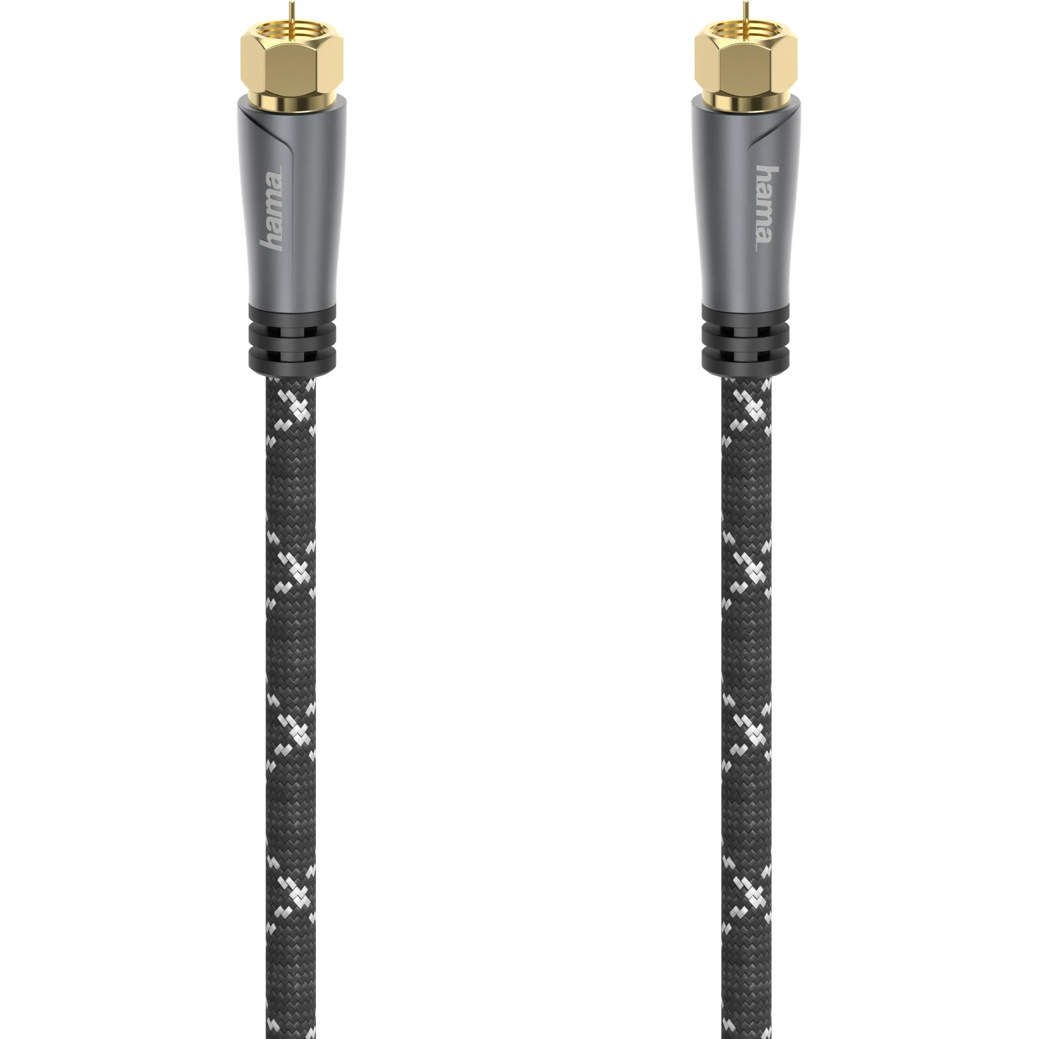 Hama Antennen-Kabel SAT-Anschlusska. F-Stecker/F-Stecker 120 dB Grau-Schwarz 5 m