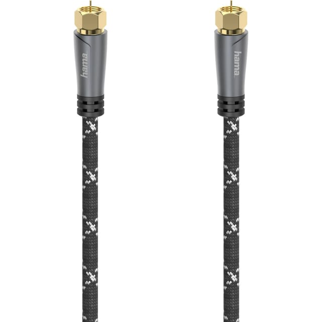 Hama Antennen-Kabel SAT-Anschlusska. F-Stecker/F-Stecker 120 dB Grau-Schwarz 3 m